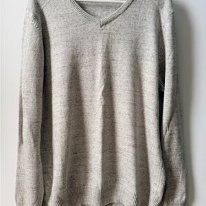 Men's Grey V-Neck Sweater